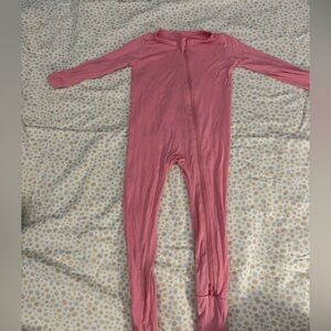 KYTE baby pink zippered footie pajamas